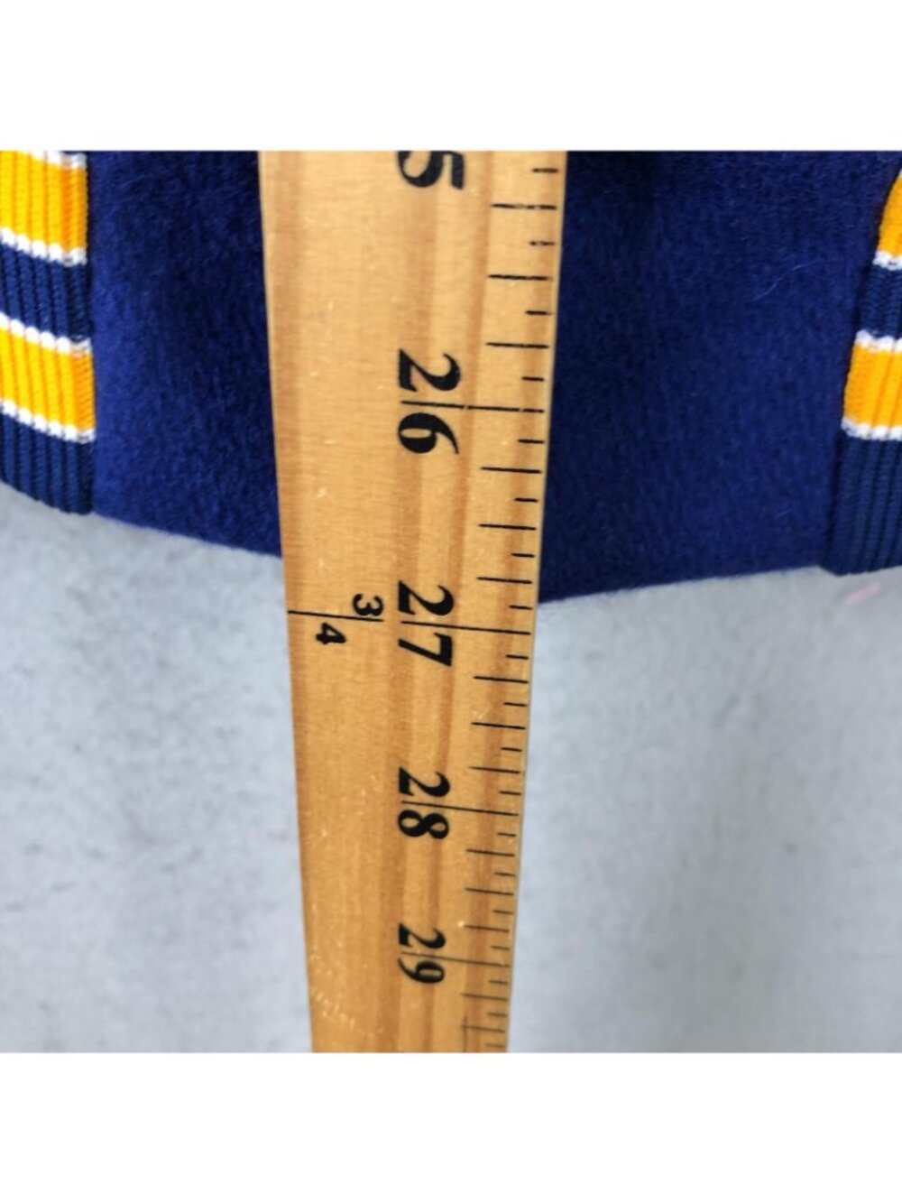 Rennoc Jacket Mens Large Blue Wool Varsity Snap Front Quilted Lined Bomber - Picture 4 of 16